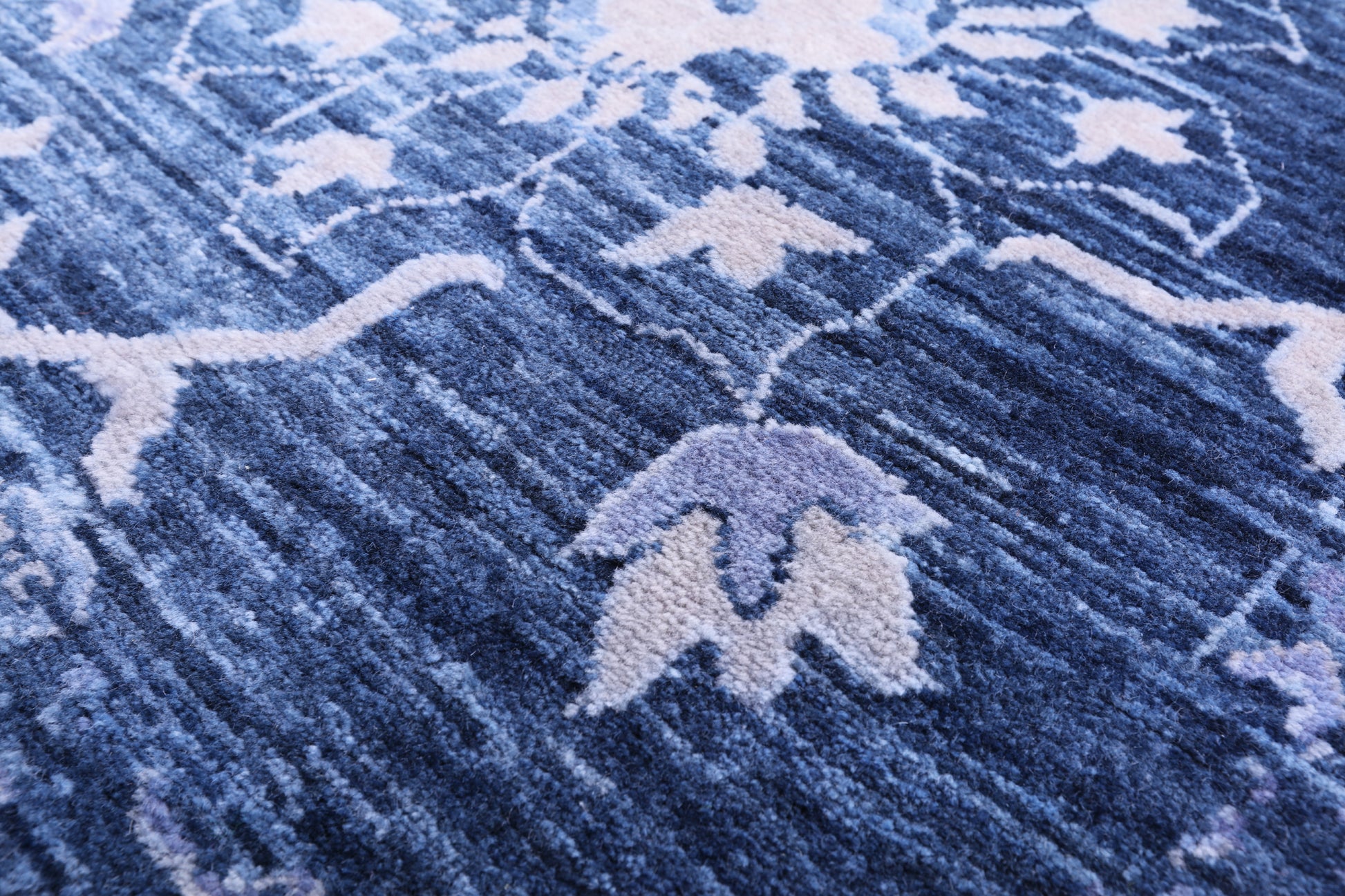 Blue Square Modern Hand Knotted Wool Rug - 9' 10" X 9' 11" - Golden Nile