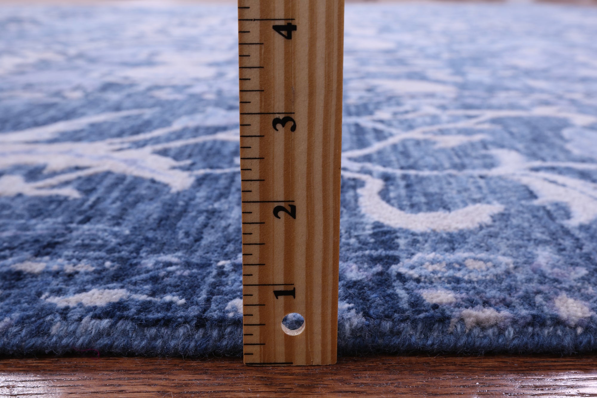 Blue Square Modern Hand Knotted Wool Rug - 9' 10" X 9' 11" - Golden Nile