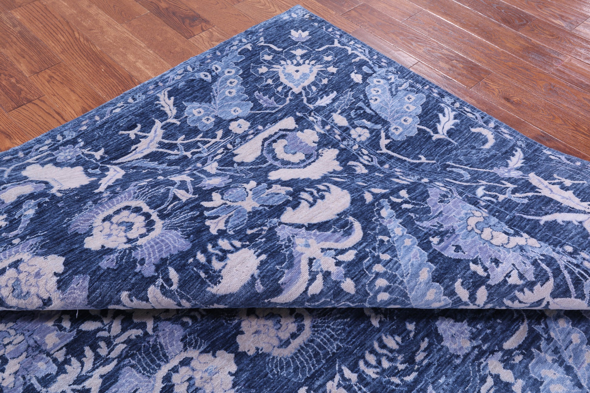 Blue Contemporary Handmade Wool Rug - 7' 11" X 10' 2" - Golden Nile