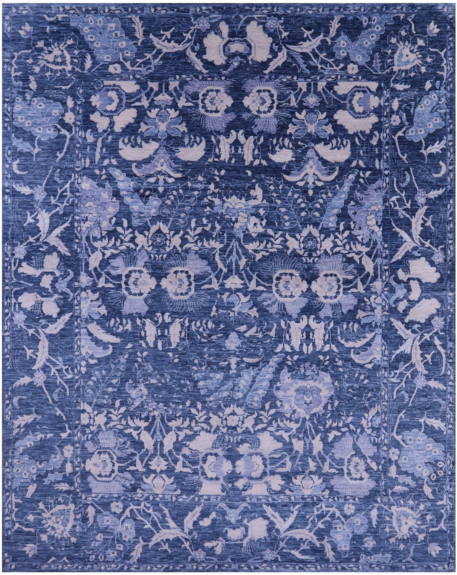 Blue Contemporary Handmade Wool Rug - 7' 11" X 10' 2" - Golden Nile