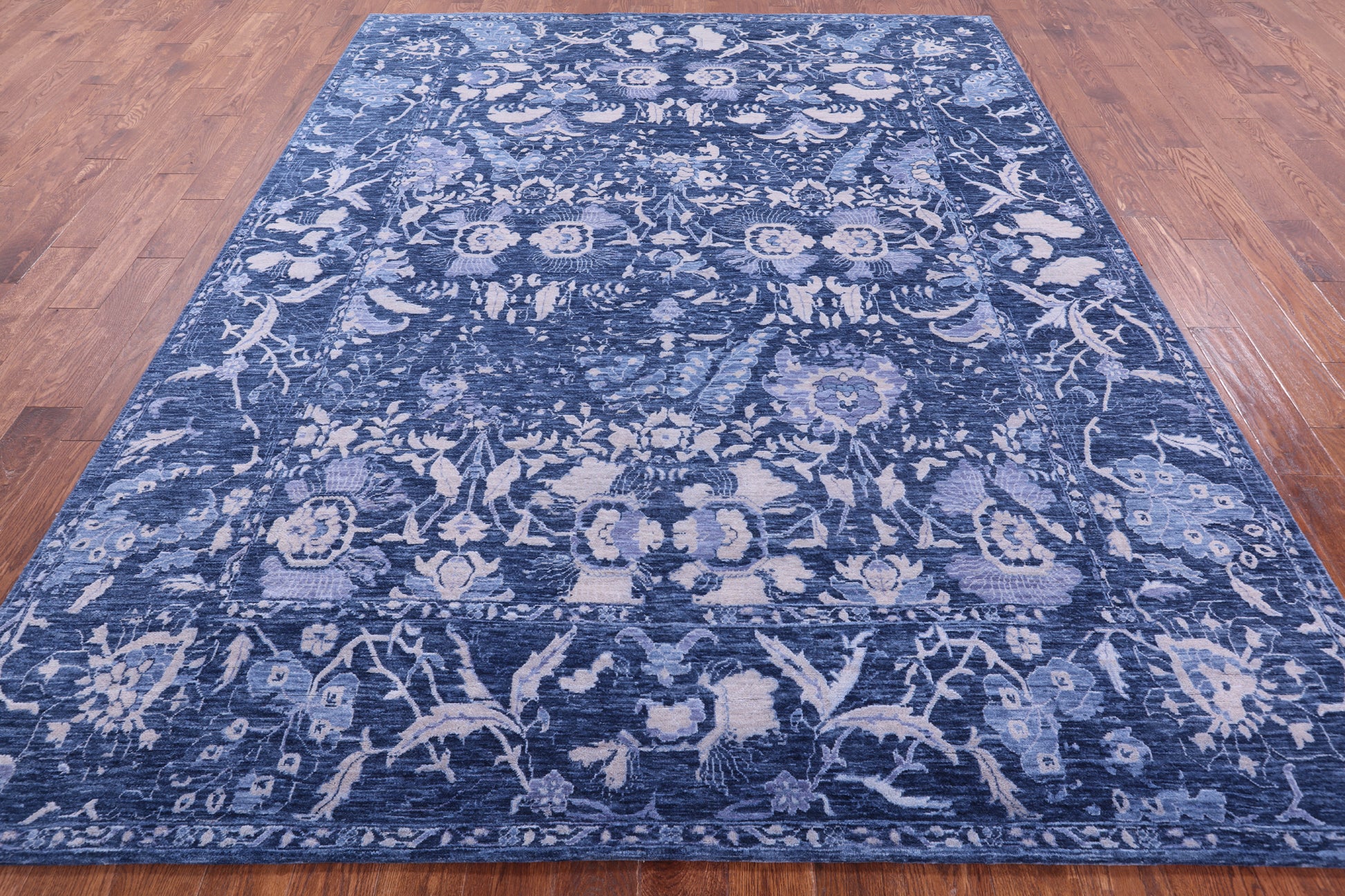 Blue Contemporary Handmade Wool Rug - 7' 11" X 10' 2" - Golden Nile