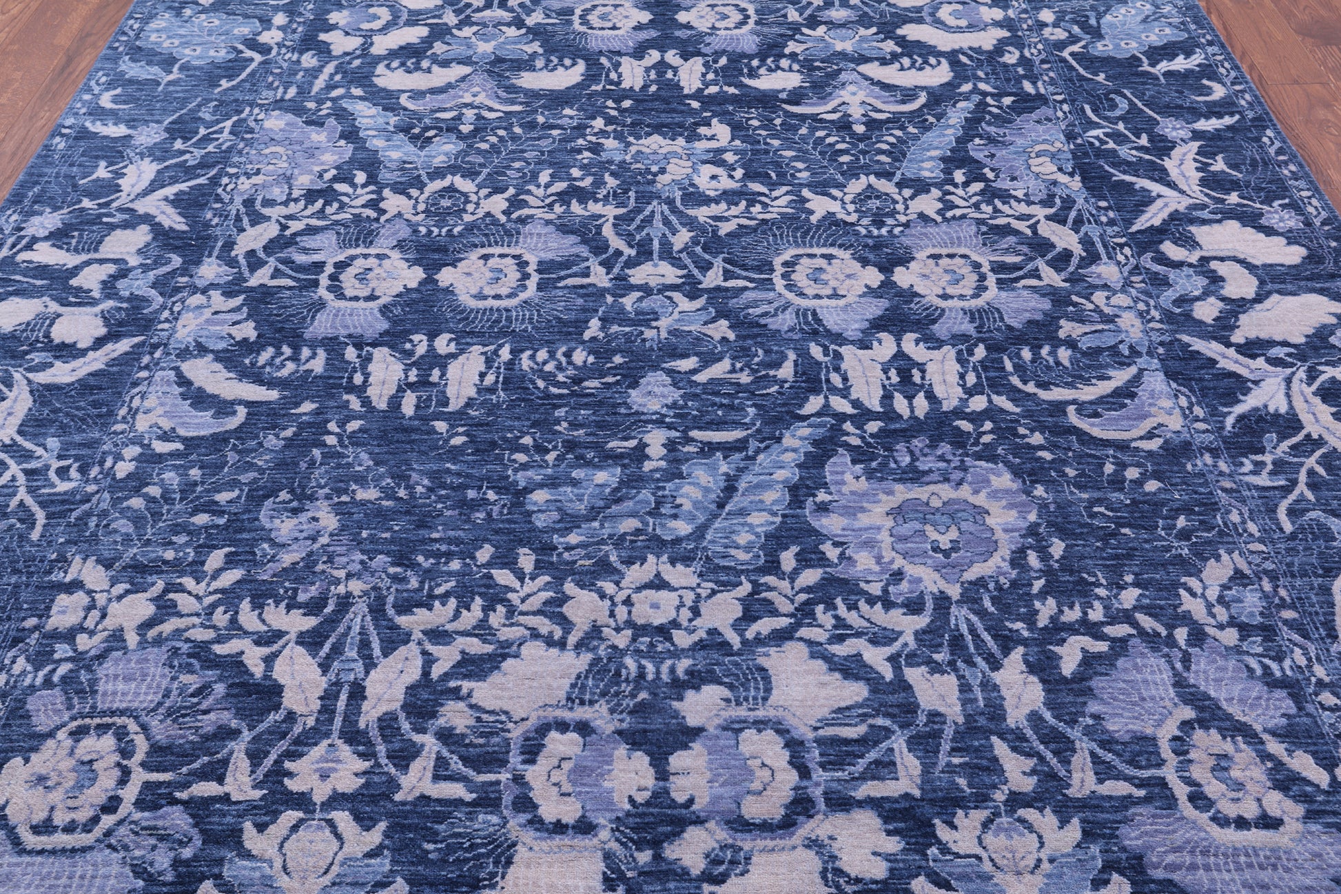 Blue Contemporary Handmade Wool Rug - 7' 11" X 10' 2" - Golden Nile