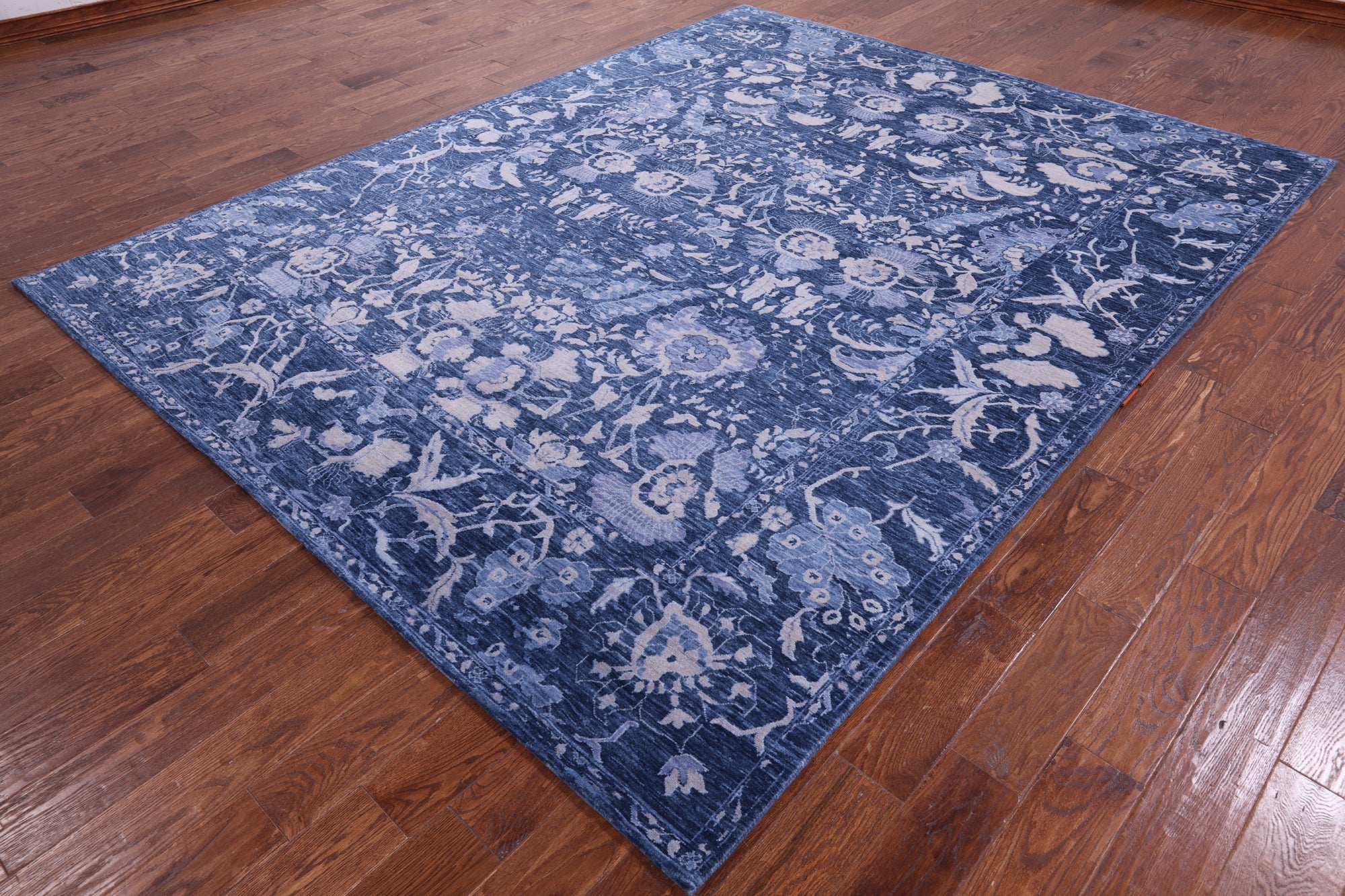 Blue Contemporary Handmade Wool Rug - 7' 11" X 10' 2" - Golden Nile