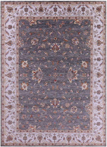 Grey Persian Hand Knotted Wool Rug - 9' 0" X 11' 11" - Golden Nile