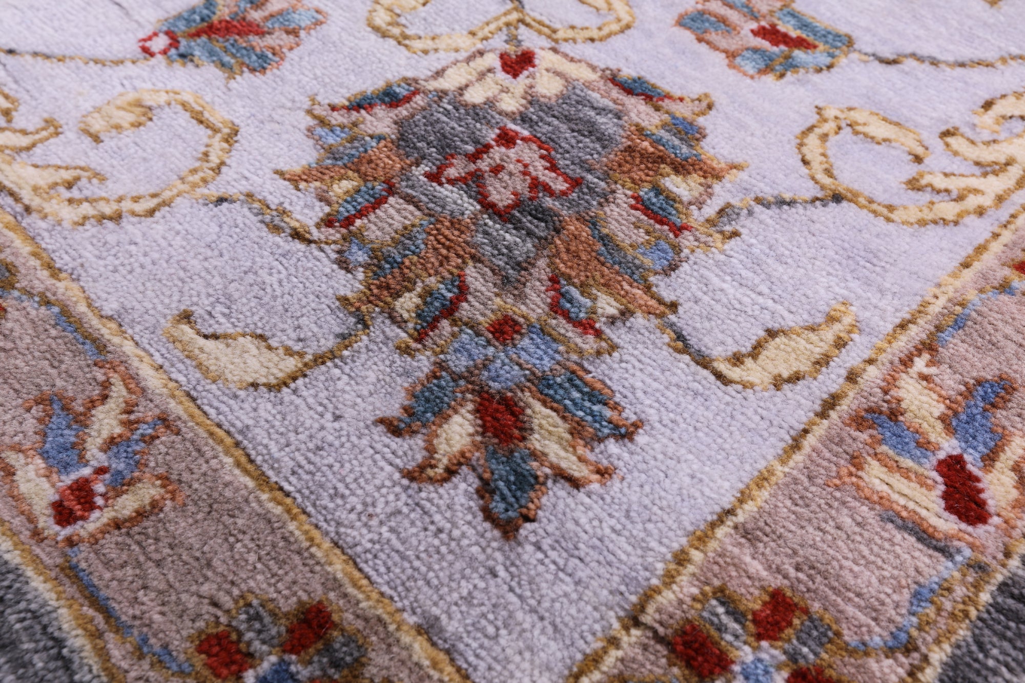 Grey Persian Hand Knotted Wool Rug - 9' 0" X 11' 11" - Golden Nile