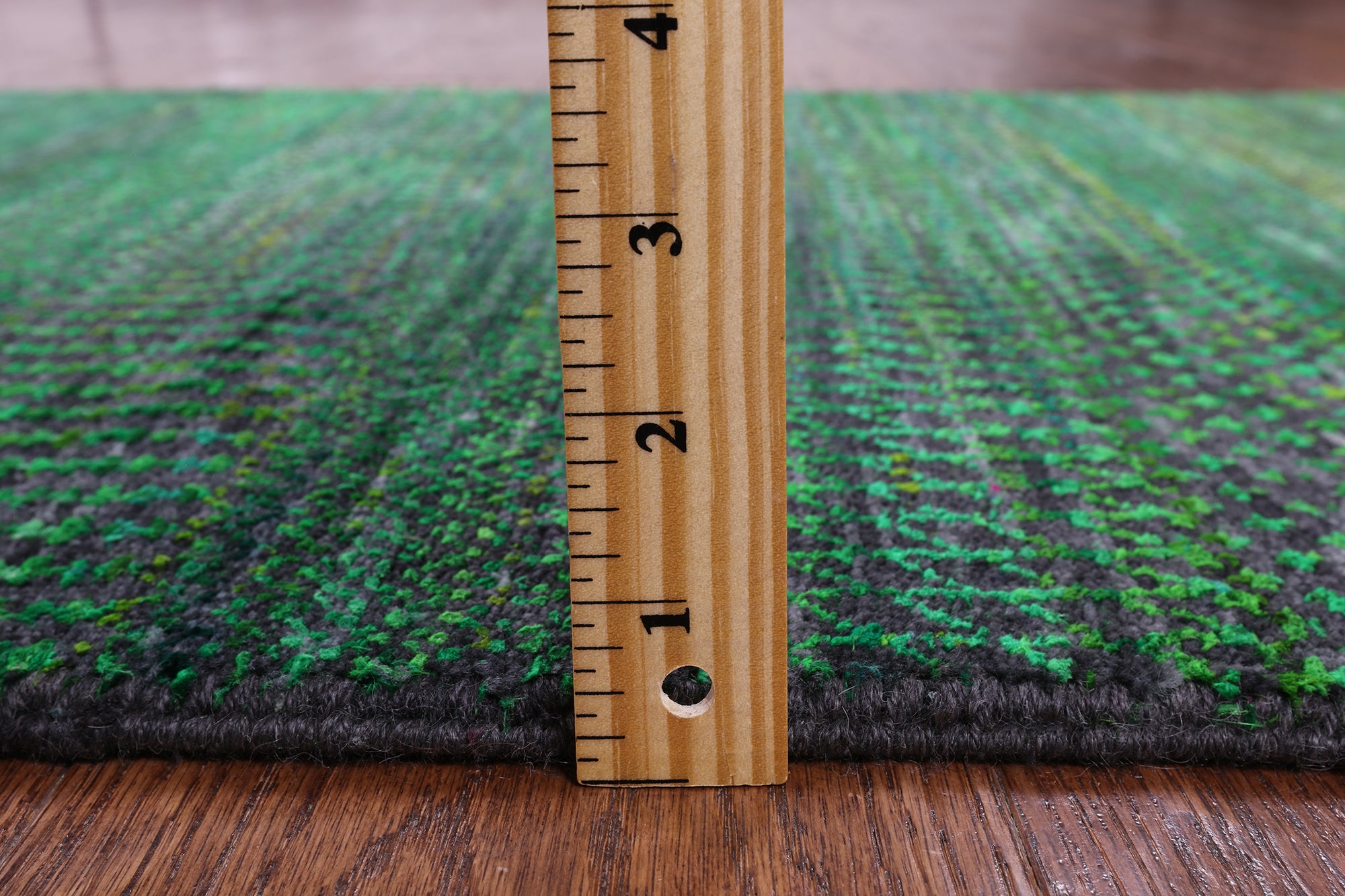 Green Savannah Grass Hand Knotted Wool & Silk Runner Rug - 2' 5" X 31' 2" - Golden Nile