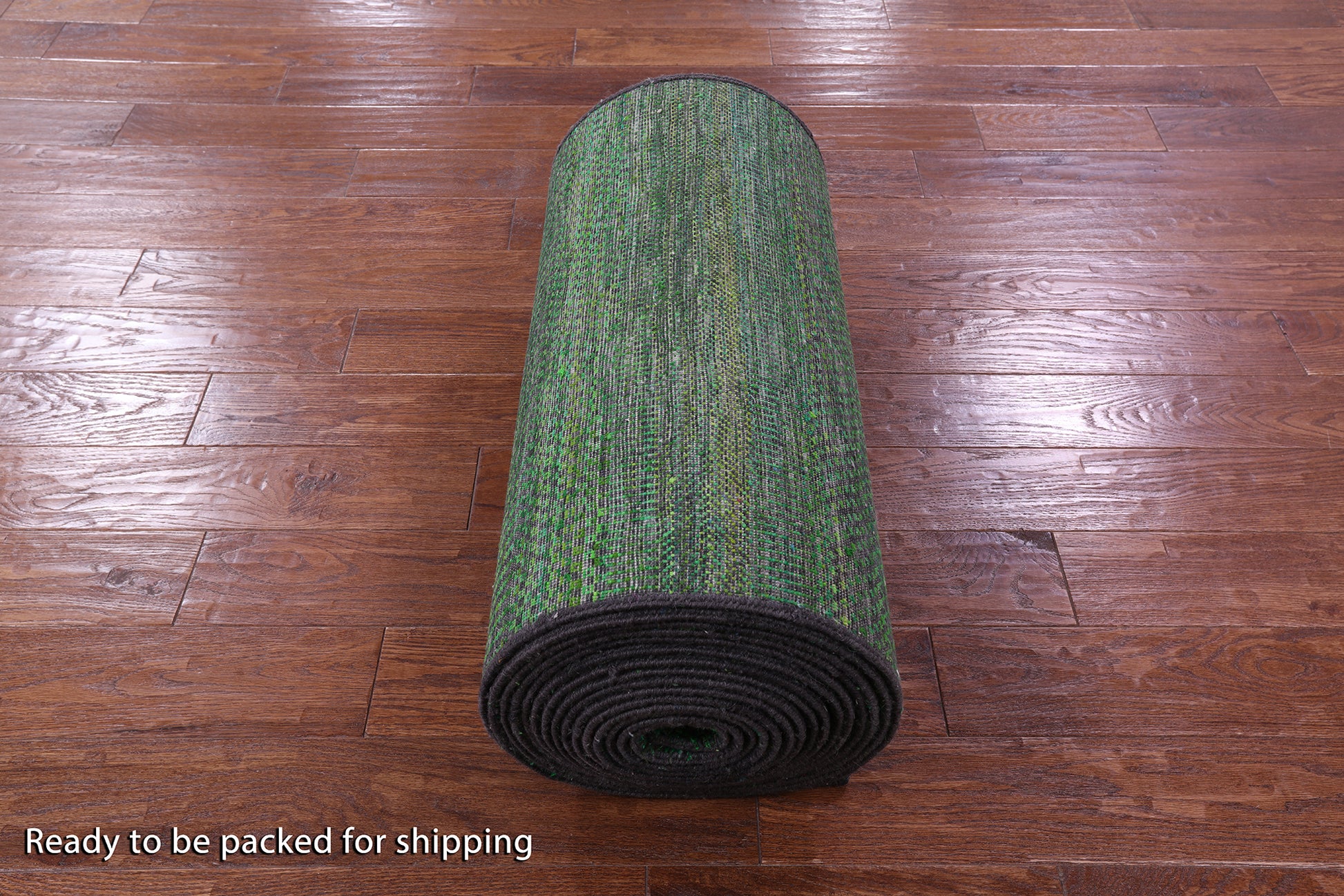 Green Savannah Grass Hand Knotted Wool & Silk Runner Rug - 2' 5" X 31' 2" - Golden Nile