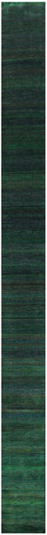 Green Savannah Grass Hand Knotted Wool & Silk Runner Rug - 2' 5" X 31' 2" - Golden Nile