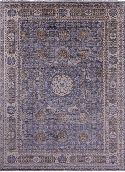 Geometric Persian Mamluk Hand Knotted Wool Rug - 10' 0" X 13' 10" - Golden Nile