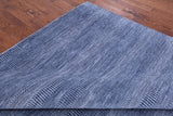 Blue Savannah Grass Hand Knotted Wool & Silk Rug - 7' 11" X 10' 1" - Golden Nile
