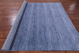Blue Savannah Grass Hand Knotted Wool & Silk Rug - 7' 11" X 10' 1" - Golden Nile