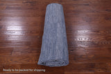 Blue Savannah Grass Hand Knotted Wool & Silk Rug - 7' 11" X 10' 1" - Golden Nile