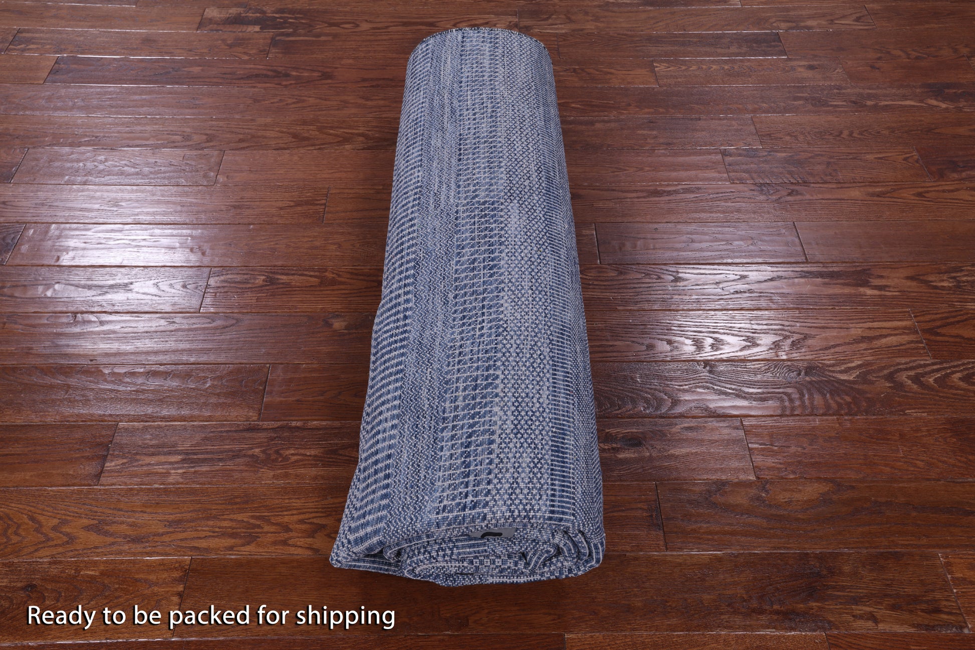 Blue Savannah Grass Hand Knotted Wool & Silk Rug - 7' 11" X 10' 1" - Golden Nile