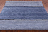 Blue Savannah Grass Hand Knotted Wool & Silk Rug - 7' 11" X 10' 1" - Golden Nile