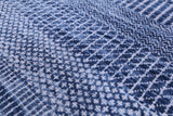 Blue Savannah Grass Hand Knotted Wool & Silk Rug - 7' 11" X 10' 1" - Golden Nile