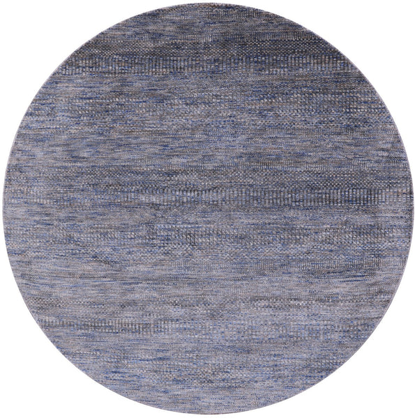 Round Savannah Grass Hand Knotted Wool & Silk Rug - 6' 0" X 6' 0" - Golden Nile
