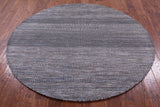 Round Savannah Grass Hand Knotted Wool & Silk Rug - 5' 10" X 5' 11" - Golden Nile