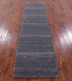 Savannah Grass Hand Knotted Wool & Silk Runner Rug - 2' 7" X 10' 2" - Golden Nile