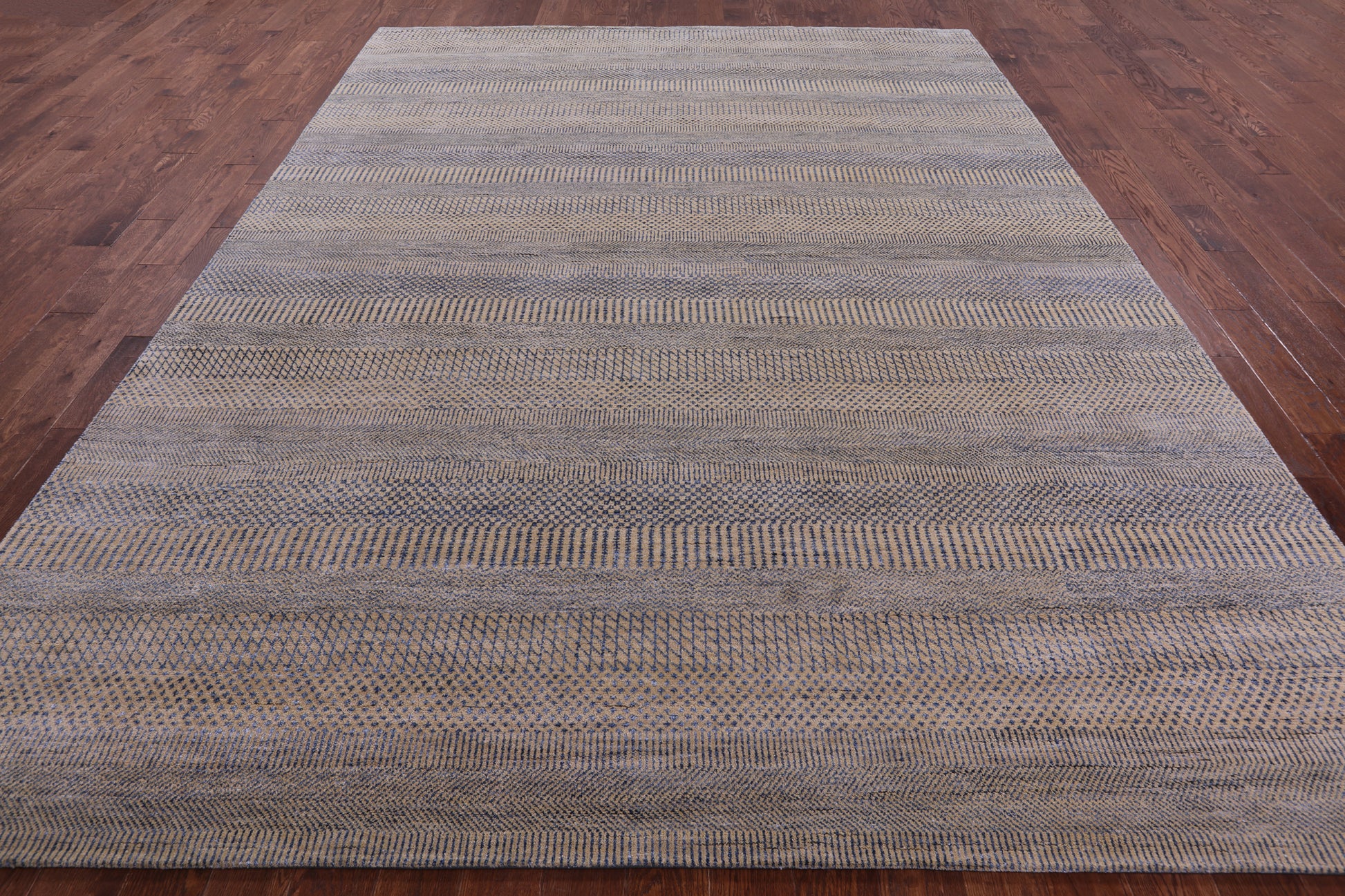 Savannah Grass Hand Knotted Wool & Silk Rug - 9' 0" X 12' 1" - Golden Nile