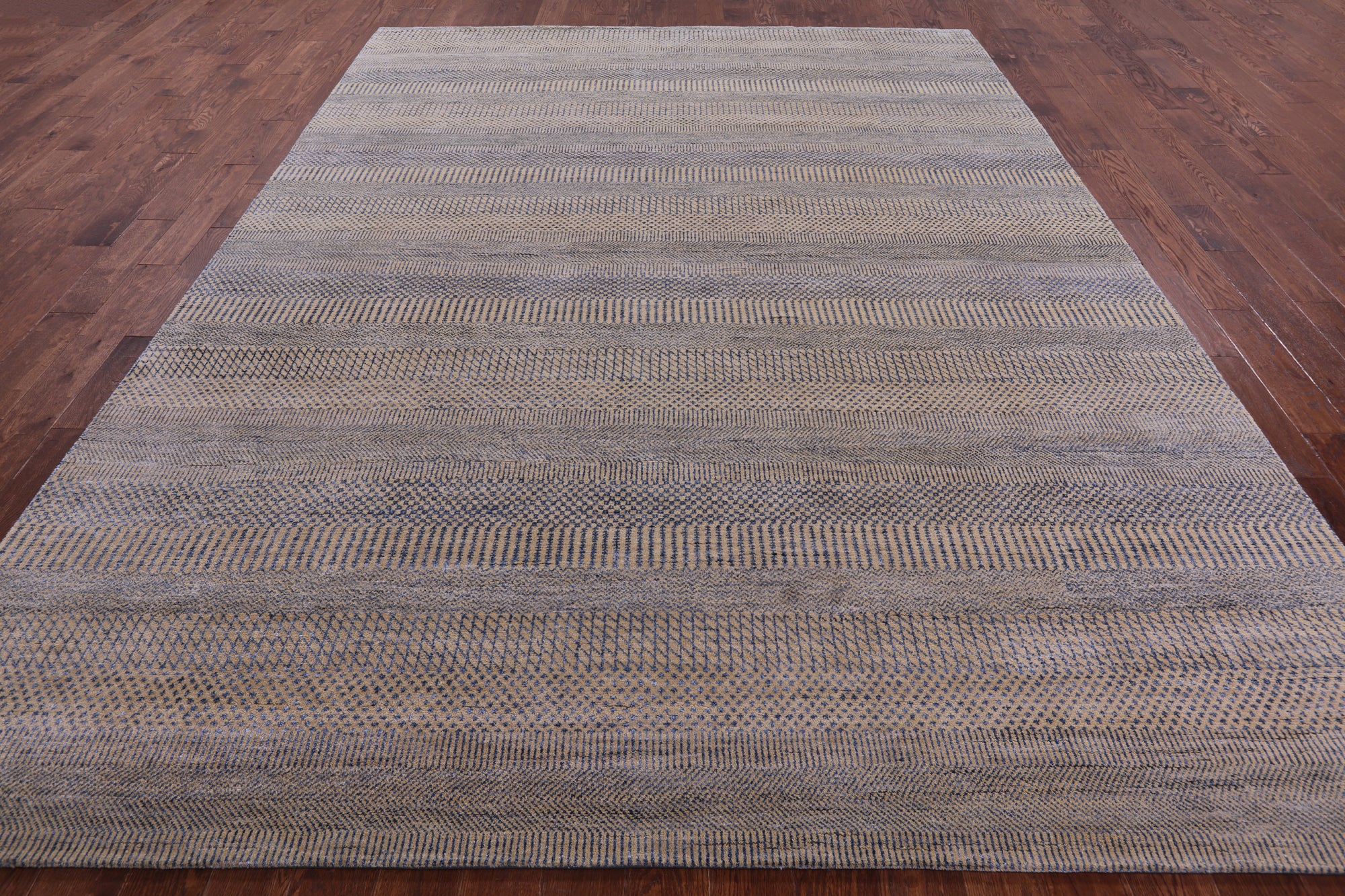 Savannah Grass Hand Knotted Wool & Silk Rug - 9' 0" X 12' 1" - Golden Nile
