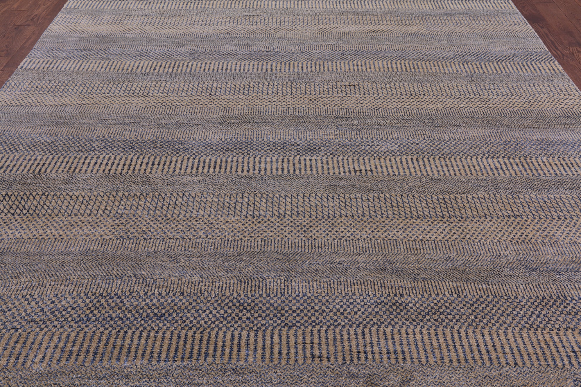 Savannah Grass Hand Knotted Wool & Silk Rug - 9' 0" X 12' 1" - Golden Nile