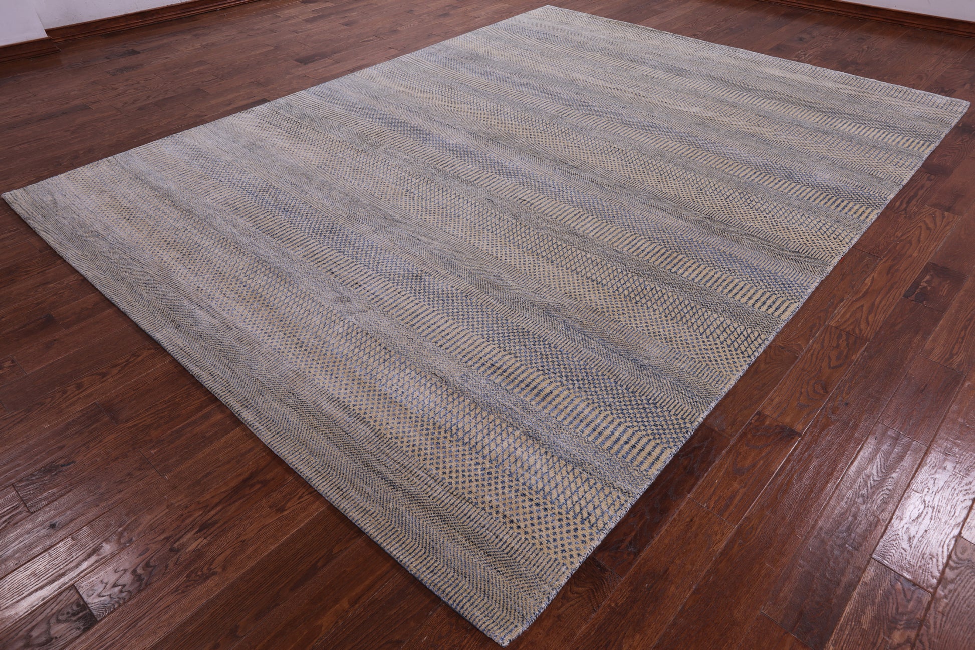 Savannah Grass Hand Knotted Wool & Silk Rug - 9' 0" X 12' 1" - Golden Nile