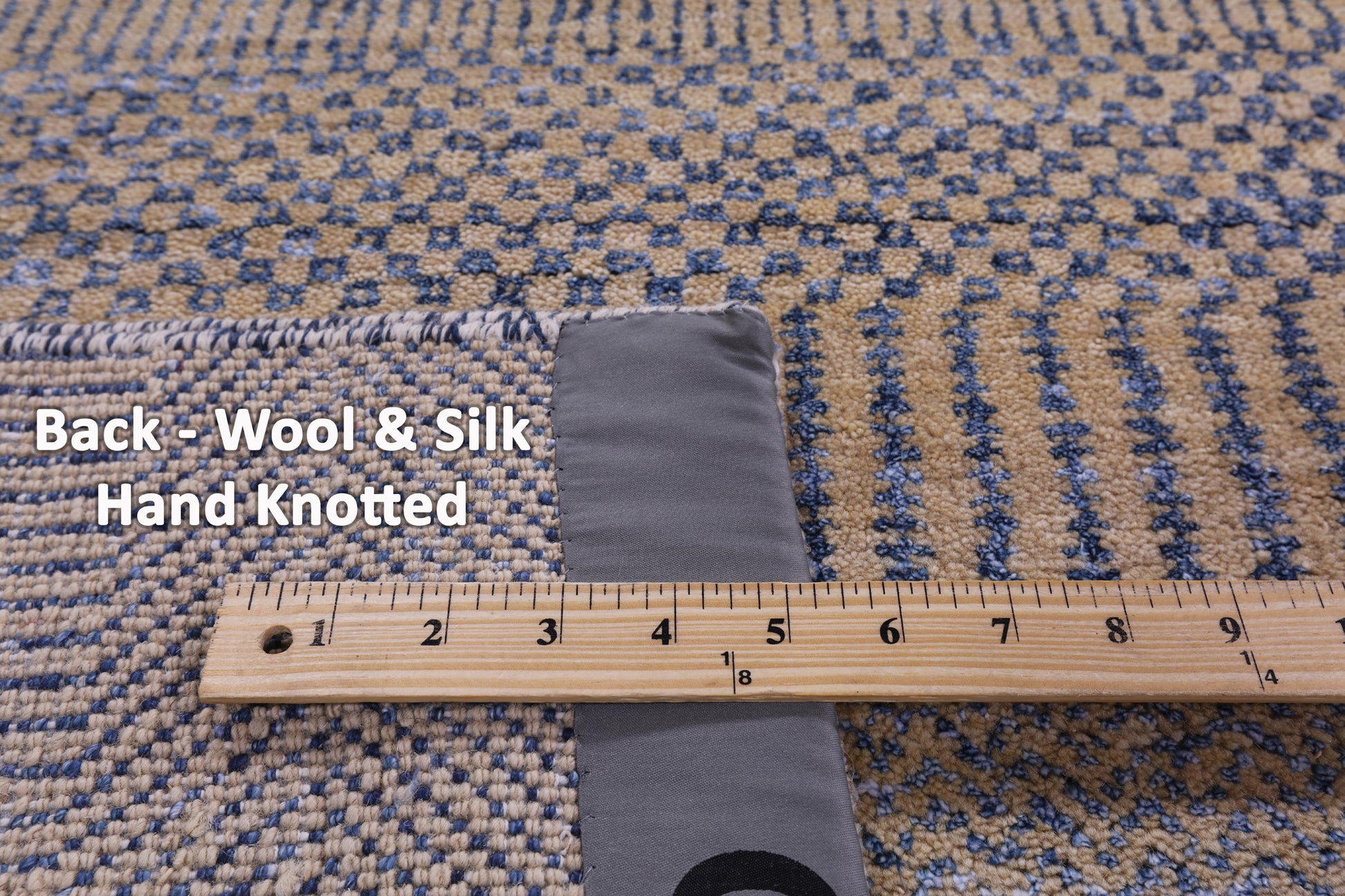 Savannah Grass Hand Knotted Wool & Silk Rug - 9' 0" X 12' 1" - Golden Nile
