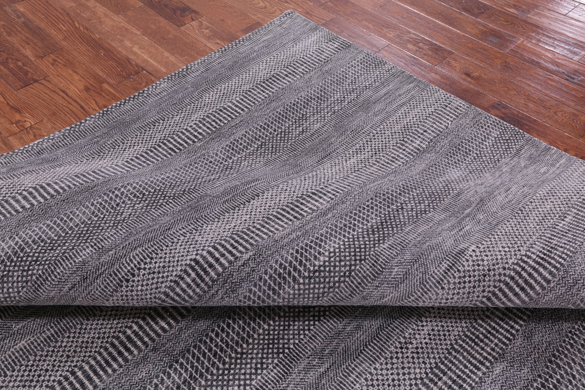 Savannah Grass Hand Knotted Wool & Silk Rug - 8' 1" X 9' 8" - Golden Nile
