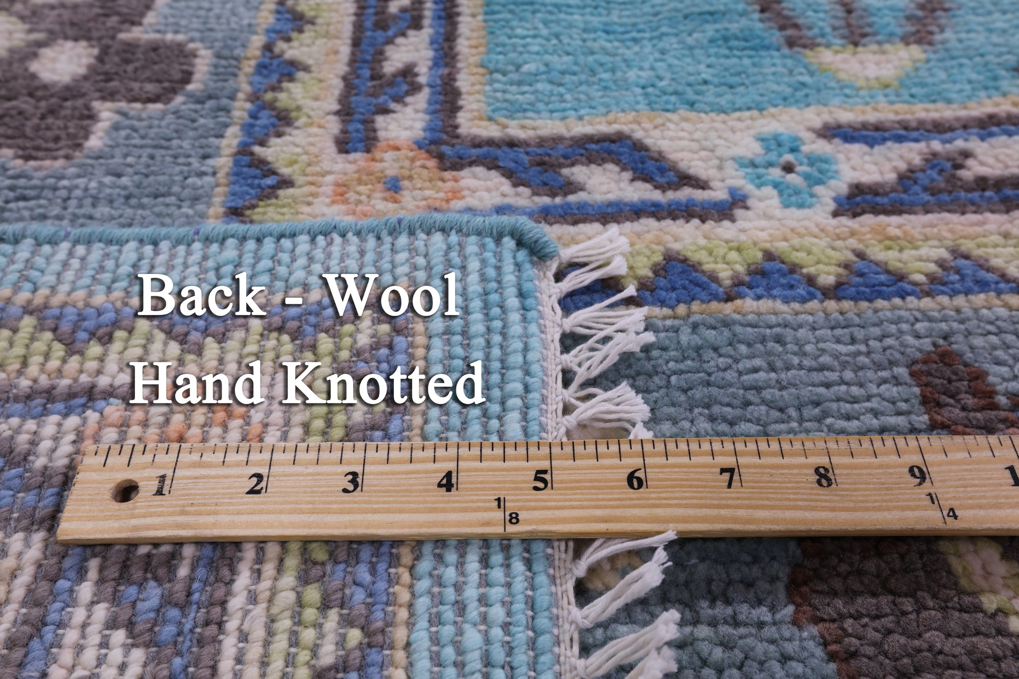 Blue Turkish Oushak Hand Knotted Wool Rug - 10' 2" X 14' 3" - Golden Nile