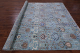Blue Turkish Oushak Hand Knotted Wool Rug - 8' 0" X 9' 10" - Golden Nile