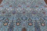Blue Turkish Oushak Hand Knotted Wool Rug - 8' 0" X 9' 10" - Golden Nile