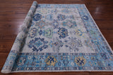 Grey Turkish Oushak Hand Knotted Wool Rug - 8' 1" X 10' 1" - Golden Nile