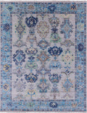 Grey Turkish Oushak Hand Knotted Wool Rug - 8' 1" X 10' 1" - Golden Nile