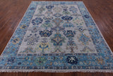 Grey Turkish Oushak Hand Knotted Wool Rug - 8' 1" X 10' 1" - Golden Nile
