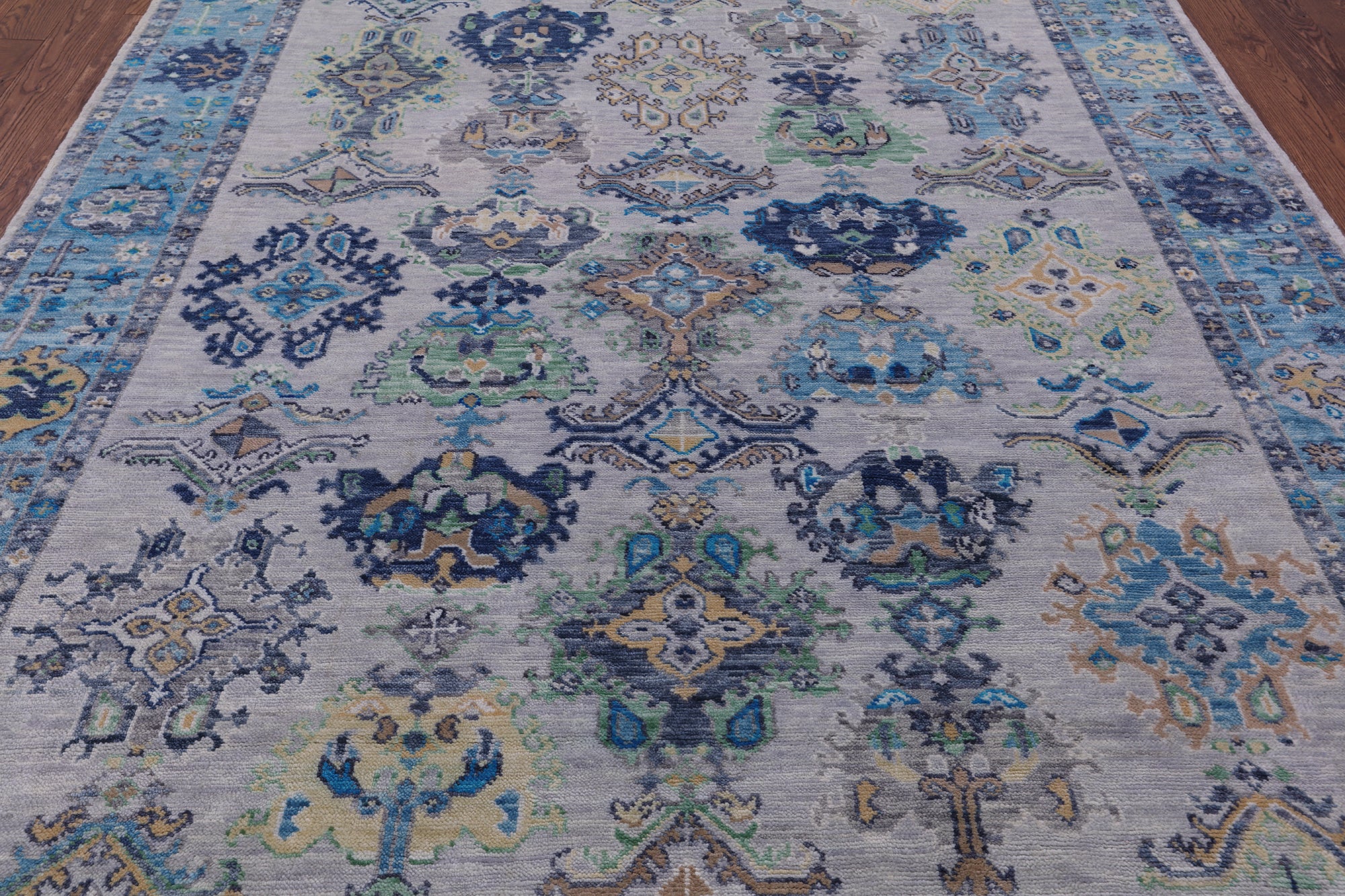 Grey Turkish Oushak Hand Knotted Wool Rug - 8' 1" X 10' 1" - Golden Nile