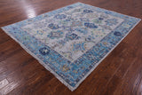Grey Turkish Oushak Hand Knotted Wool Rug - 8' 1" X 10' 1" - Golden Nile