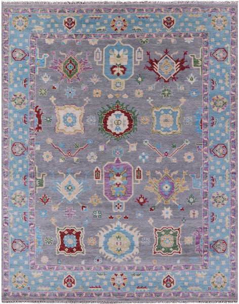 Grey Turkish Oushak Hand Knotted Wool Rug - 8' 2" X 10' 0" - Golden Nile