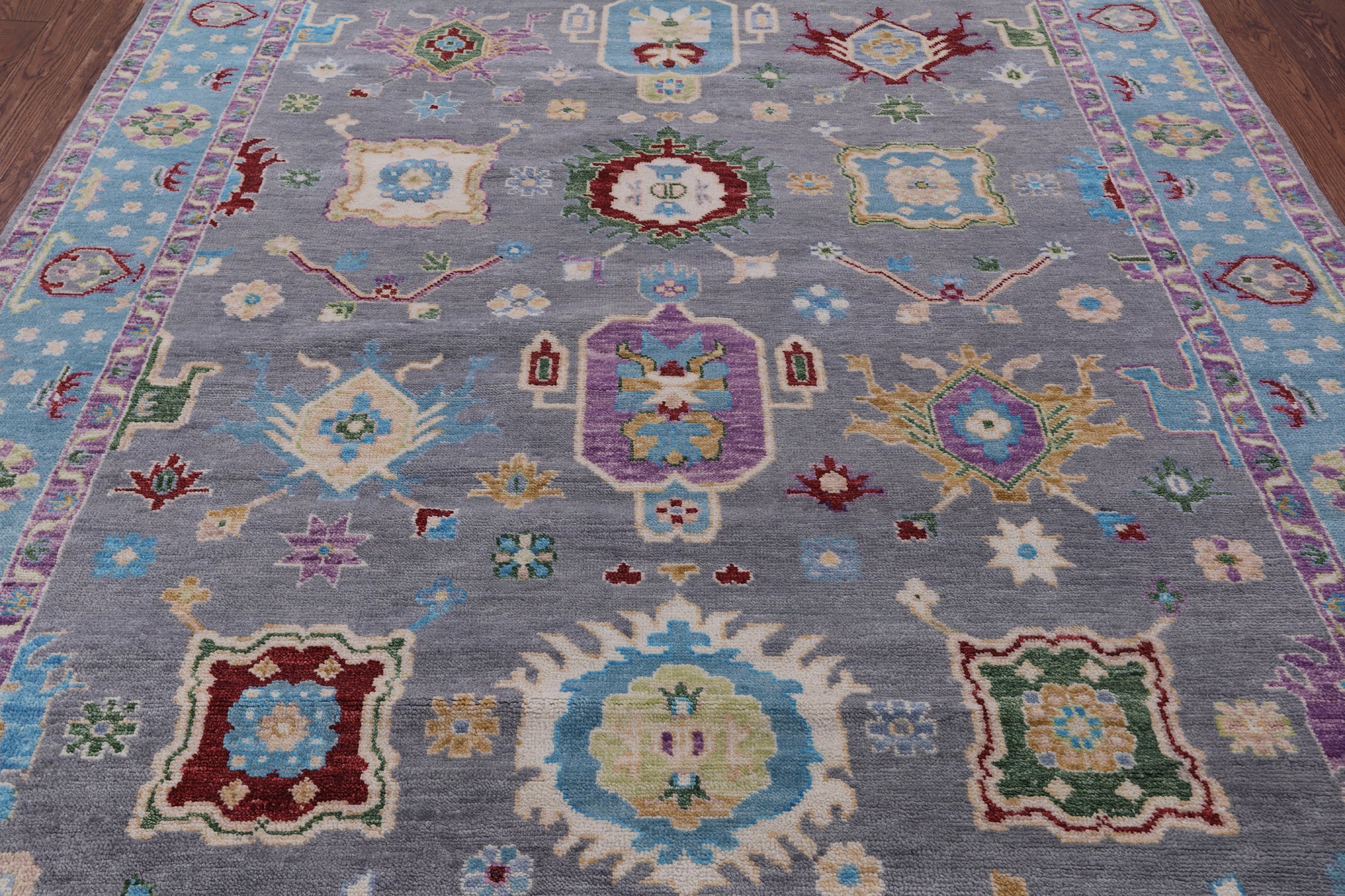 Grey Turkish Oushak Hand Knotted Wool Rug - 8' 2" X 10' 0" - Golden Nile