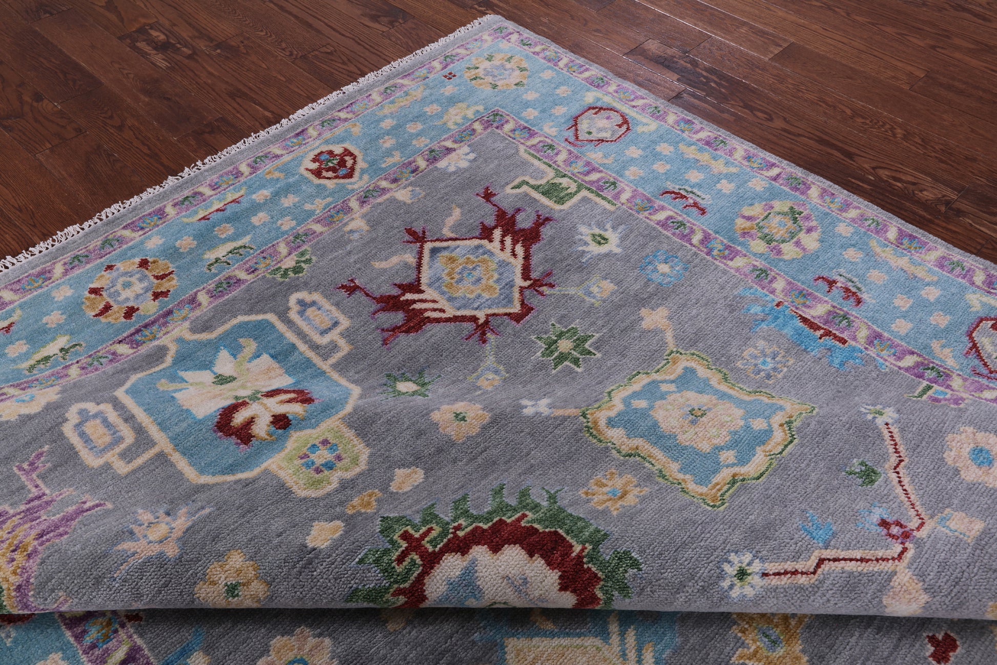 Grey Turkish Oushak Hand Knotted Wool Rug - 8' 2" X 10' 0" - Golden Nile