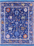 Blue Turkish Oushak Handmade Wool Rug - 8' 0" X 10' 0" - Golden Nile