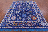 Blue Turkish Oushak Handmade Wool Rug - 8' 0" X 10' 0" - Golden Nile