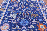 Blue Turkish Oushak Handmade Wool Rug - 8' 0" X 10' 0" - Golden Nile