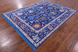 Blue Turkish Oushak Handmade Wool Rug - 8' 0" X 10' 0" - Golden Nile