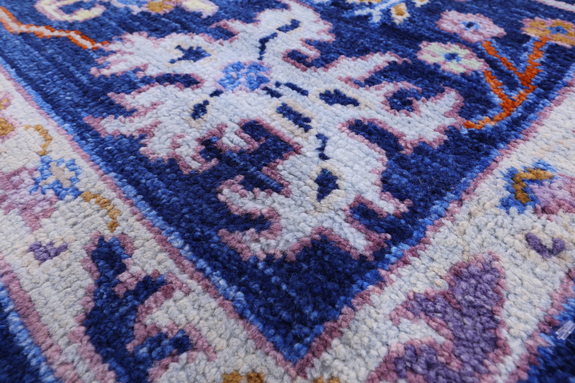 Blue Turkish Oushak Handmade Wool Rug - 8' 0" X 10' 0" - Golden Nile