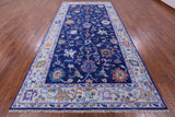 Blue Turkish Oushak Hand Knotted Wool Rug - 7' 0" X 14' 0" - Golden Nile