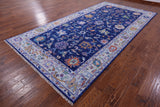 Blue Turkish Oushak Hand Knotted Wool Rug - 7' 0" X 14' 0" - Golden Nile