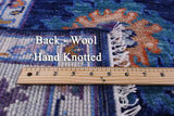 Blue Turkish Oushak Hand Knotted Wool Rug - 7' 0" X 14' 0" - Golden Nile