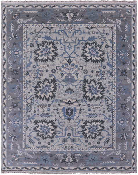 Grey Turkish Oushak Handmade Wool Rug - 8' 3" X 10' 0" - Golden Nile