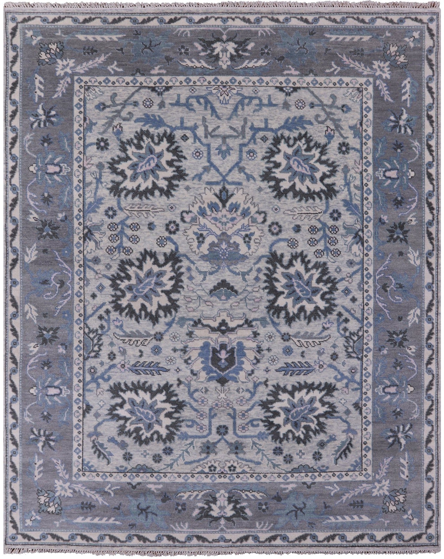 Grey Turkish Oushak Handmade Wool Rug - 8' 3" X 10' 0" - Golden Nile