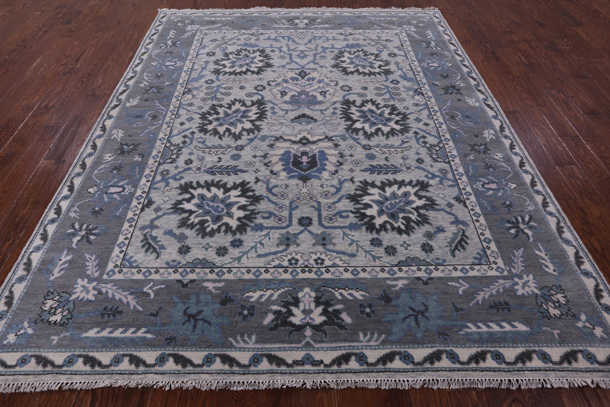 Grey Turkish Oushak Handmade Wool Rug - 8' 3" X 10' 0" - Golden Nile